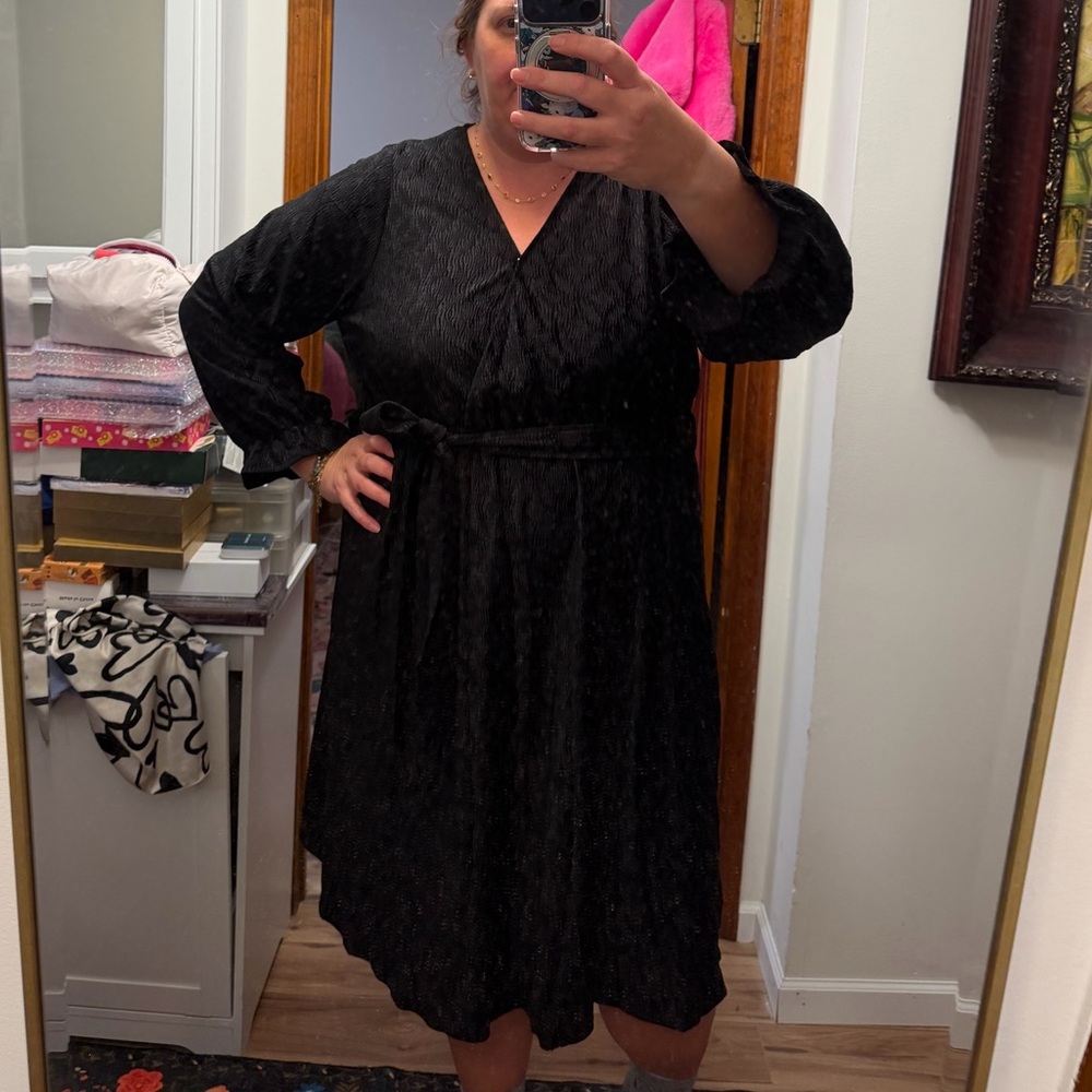 Polagram Black Long Sleeve Dress